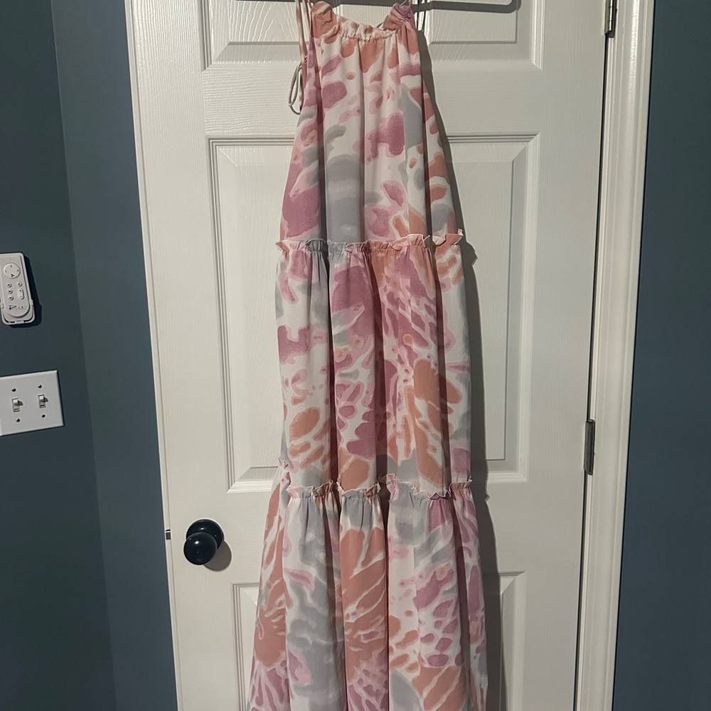 Lush Pink and Orange Maxi Dress
